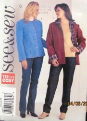 3938 EZ SMART LS BUTTON JACKET CUFFS OR NOT PATTERN 20-24